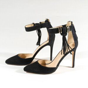 Nine West Black Suede Everafter Pointed Heels, Size 8M